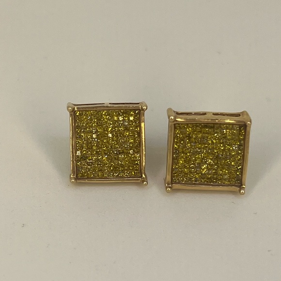 Yellow Diamond Earrings - Picture 3 of 11